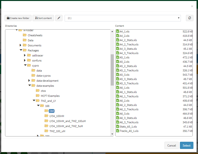 Figure 9 Pick the main folder that contains the data files of the respective well plate.