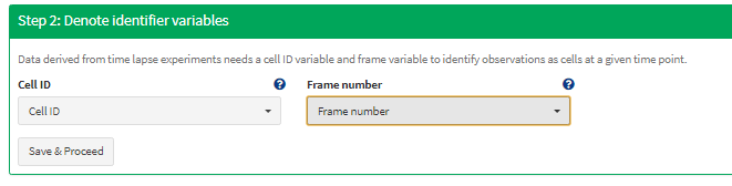 Figure 2 Tell cypro which columns refer to the cell id and the frame.