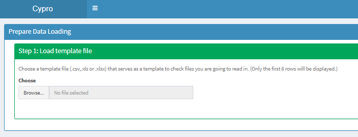 Figure 1 Load an example file.